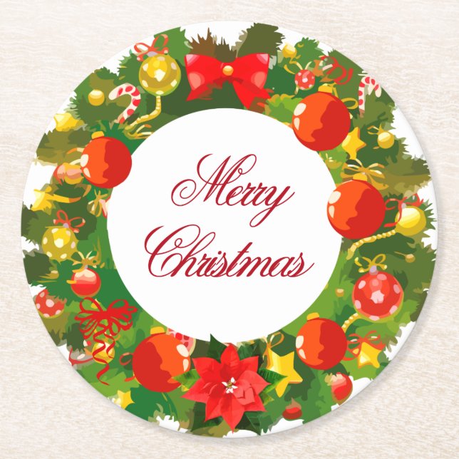 Dessous De Verre Rond Dessous de verre de Noël jetables (Devant)