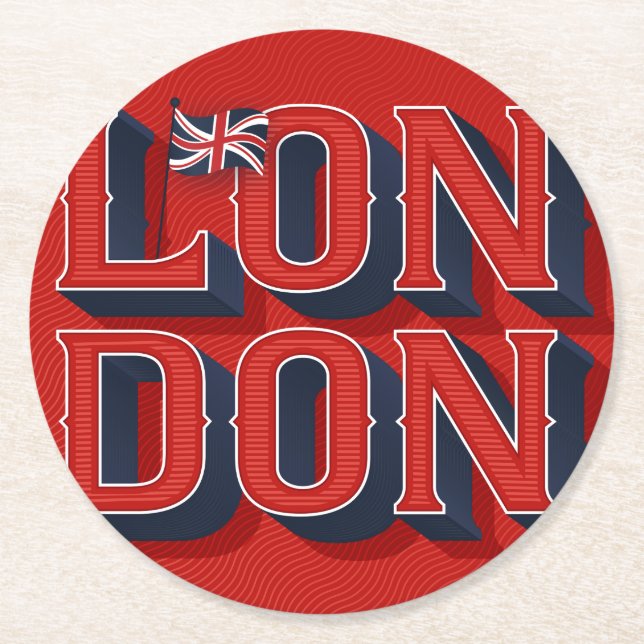 Dessous De Verre Rond Dessous de verre de papier de Londres (Devant)