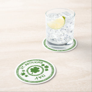 Dessous De Verre Rond Dessous de verre de papier du jour St. Patricks