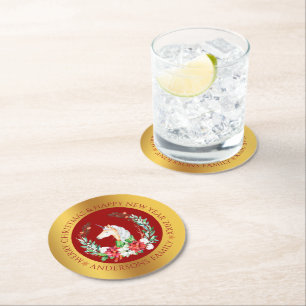 Dessous De Verre Rond Dessous de verre de papier rond à la frontière d'o