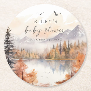 Dessous De Verre Rond Dessous de verre en papier Baby shower bois Forêt