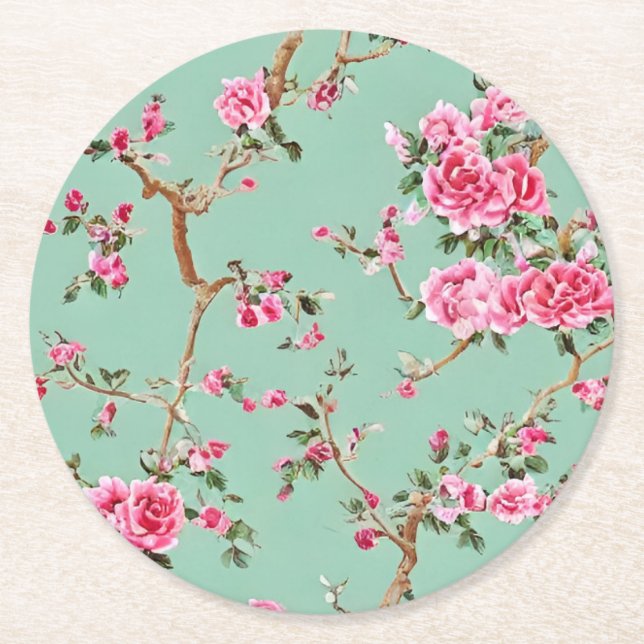 Dessous De Verre Rond Dessous de verre en papier Chinoiserie (Devant)