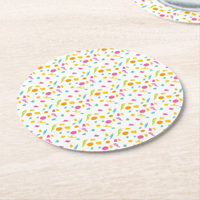 Dessous De Verre Rond Dessous de verre en papier Confetti (Incliné)