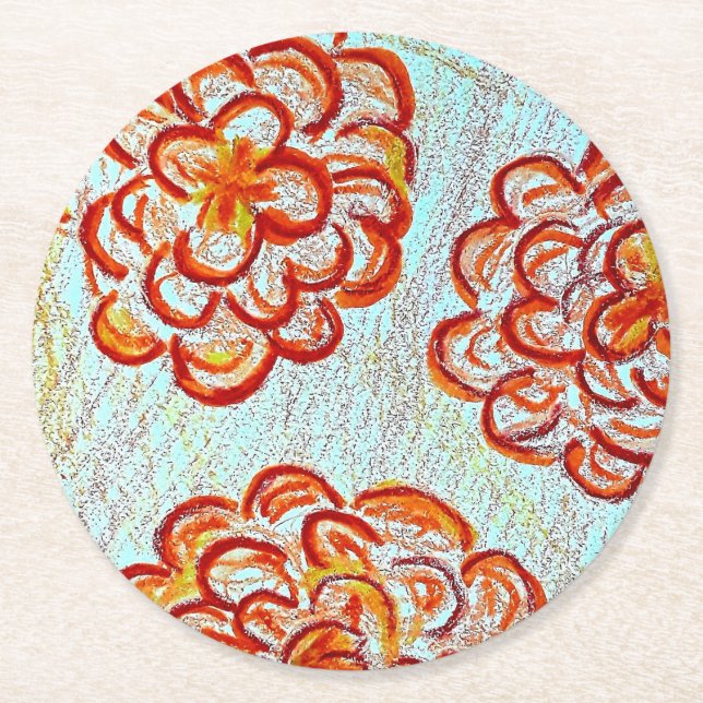 Dessous De Verre Rond Dessous de verre en papier Marigold (Devant)