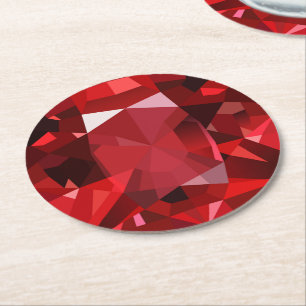 Dessous De Verre Rond Dessous de verre en papier rond Ruby