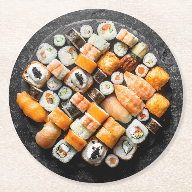 Dessous De Verre Rond Dessous de verre en papier Sushi Platter (Devant)