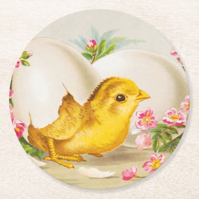 Dessous De Verre Rond Dessous de verre en verre - Thème de Pâques (Devant)