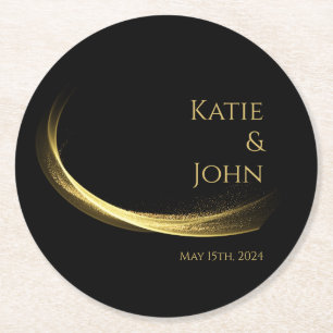 Dessous De Verre Rond Dessous de verre Golden Elegance-Paper