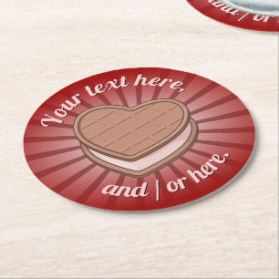 Dessous De Verre Rond Dessous de verre Heart Biscuit