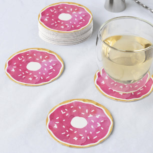 Dessous De Verre Rond Dessous de verre Magenta Hot Rose Donut