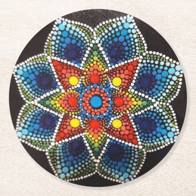 Dessous De Verre Rond dessous de verre Mandala (Devant)