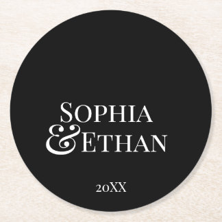 Dessous De Verre Rond Dessous de verre Mariages monogrammes minimalistes