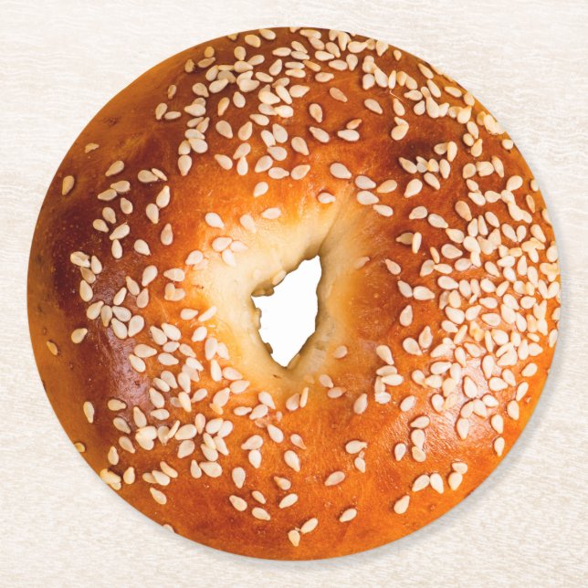 Dessous De Verre Rond Dessous de verre papier Bagel Sésame (Devant)