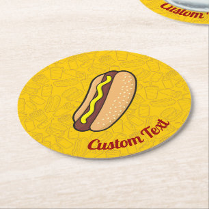 Dessous De Verre Rond Dessous de verre papier rond Hotdog
