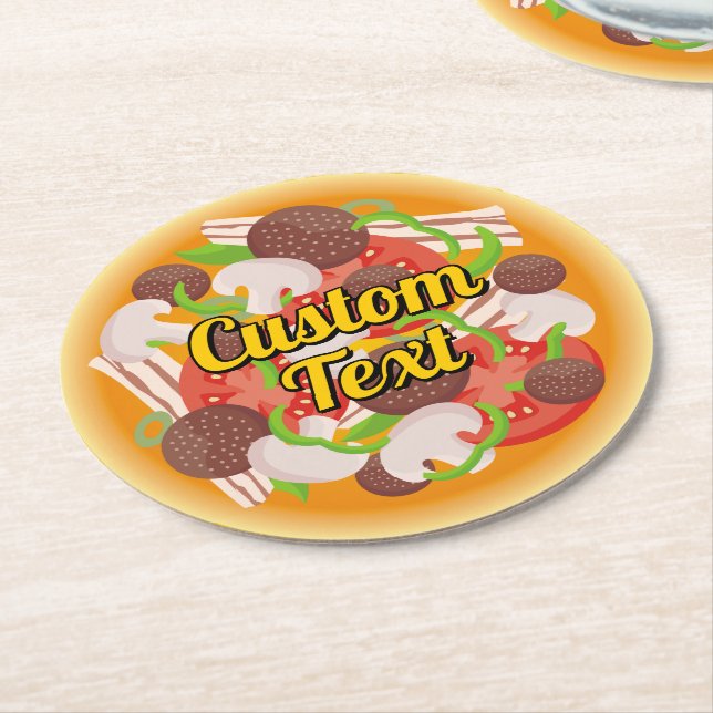 Dessous De Verre Rond Dessous de verre papier rond Pizza (Incliné)