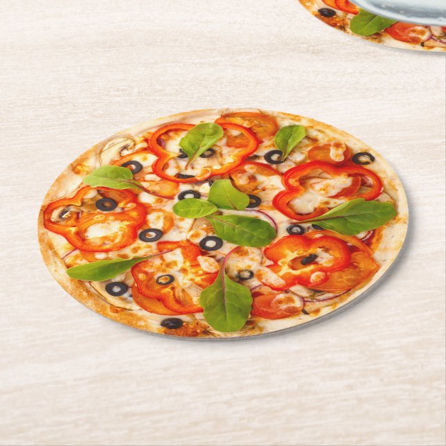 Dessous De Verre Rond Dessous de verre papier rond Pizza (Incliné)
