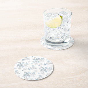 Dessous De Verre Rond Dessous de verre papier Snowflake Winter Wonderlan