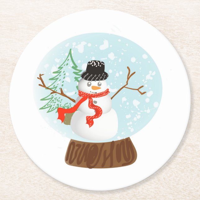 Dessous De Verre Rond Dessous de verre Snowman (Devant)