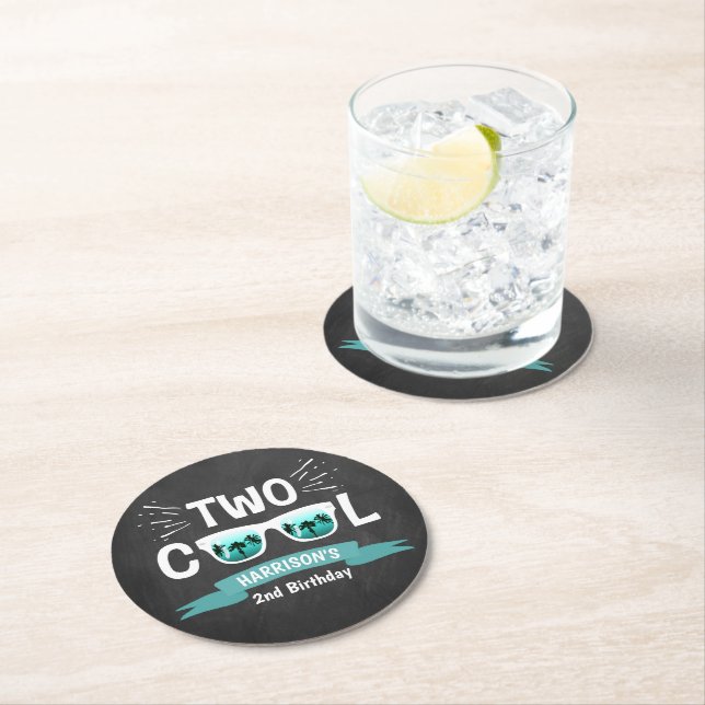 Dessous De Verre Rond Deux garçons Cool 2e anniversaire (En situation)