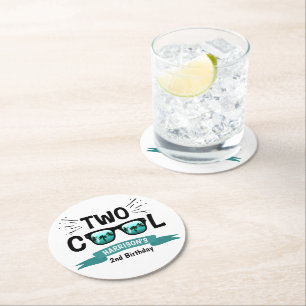 Dessous De Verre Rond Deux garçons Cool 2e anniversaire