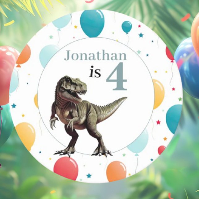 Dessous De Verre Rond Dinosaur T Rex Gris d'anniversaire (we’re throwing a dino-themed party!)