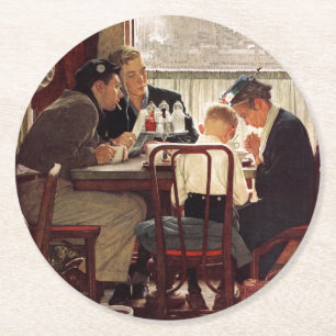 Dessous De Verre Rond Dire grâce par Norman Rockwell
