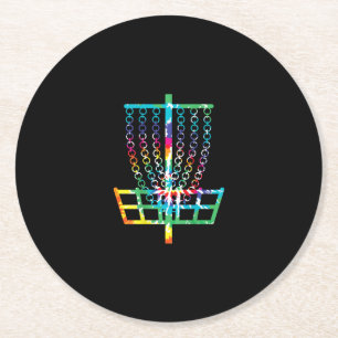 Dessous De Verre Rond Disk Golf Basket - Hippie Rainbow Gippie