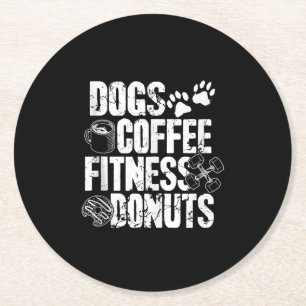 Dessous De Verre Rond Dogs Coffee Ness Donuts