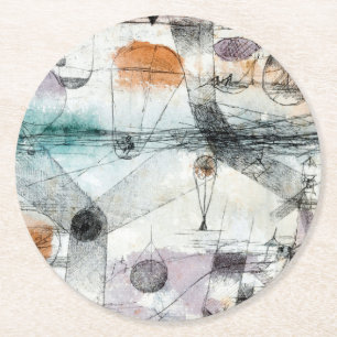 Dessous De Verre Rond Domaine d'Air Paul Klee Expressionniste Abstrait