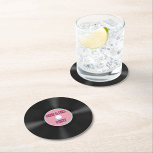 Dessous De Verre Rond Dossier Rock and Roll
