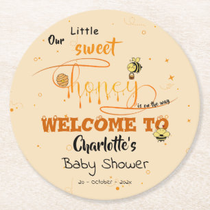 Dessous De Verre Rond Douce Miel Mignonne & Kawaii Texte à Yeux Bébé Sho