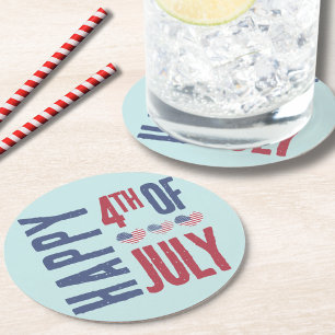 Dessous De Verre Rond Drapeau américain patriotique USA Fête du 4 juille