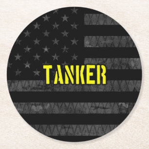 Dessous De Verre Rond Drapeau américain tamisé