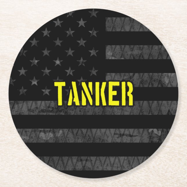 Dessous De Verre Rond Drapeau américain tamisé (Devant)