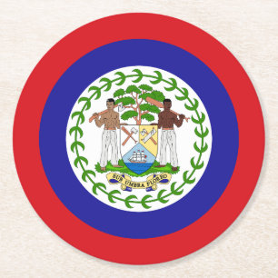 Dessous De Verre Rond Drapeau bélizien
