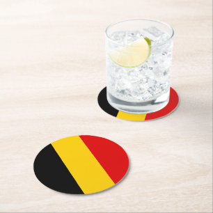 Dessous De Verre Rond Drapeau de Belgique