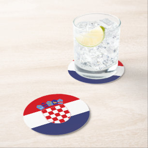 Dessous De Verre Rond Drapeau de Croatie