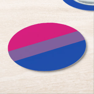 Dessous De Verre Rond Drapeau de fierté bisexuel