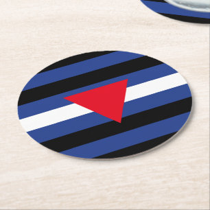 Dessous De Verre Rond Drapeau de fierté cuir queer