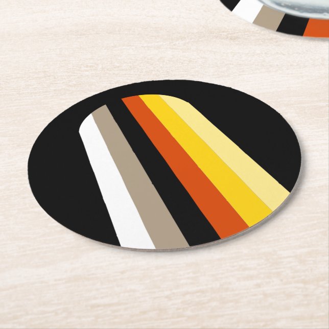 Dessous De Verre Rond Drapeau de fierté des cheveux longs (Incliné)