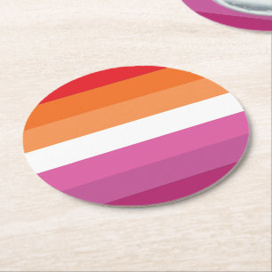 Dessous De Verre Rond Drapeau de fierté lesbienne