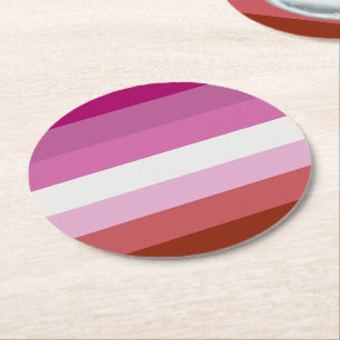 Dessous De Verre Rond Drapeau de fierté lesbienne (Origine)