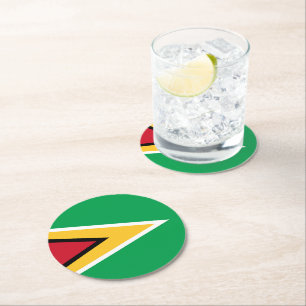 Dessous De Verre Rond Drapeau de Guyana