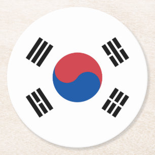 Dessous De Verre Rond Drapeau de la Corée du Sud
