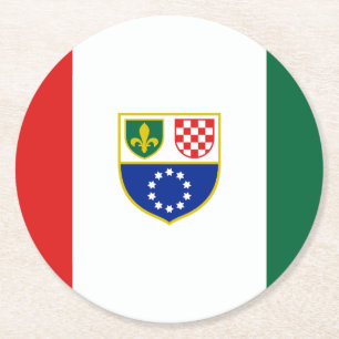 Dessous De Verre Rond Drapeau de la Fédération de Bosnie-Herzégovine