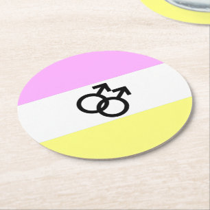 Dessous De Verre Rond Drapeau de la Fierté Twink