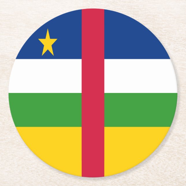 Dessous De Verre Rond Drapeau de la République centrafricaine (Devant)