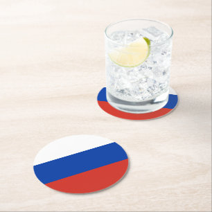 Dessous De Verre Rond Drapeau de la Russie