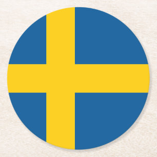 Dessous De Verre Rond Drapeau de la Suède