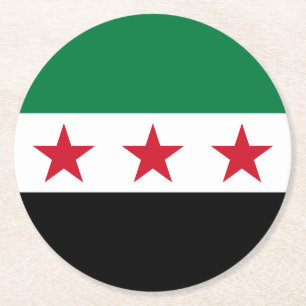 Dessous De Verre Rond Drapeau de la Syrie